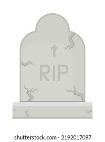 Halloween Tombstone Icon Flat Isolated