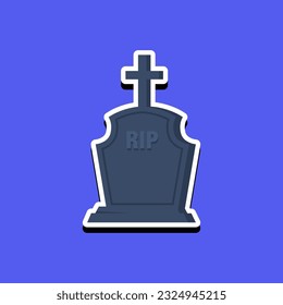 Halloween tombstone vector illustration. cartoon, icon, sticker. Vector eps 10