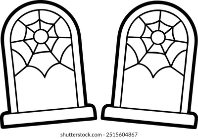Halloween tombstones line art with editable vector collections 