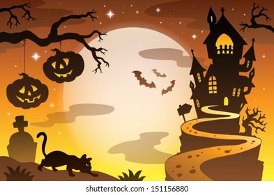 Halloween topic background 4 - eps10 vector illustration.