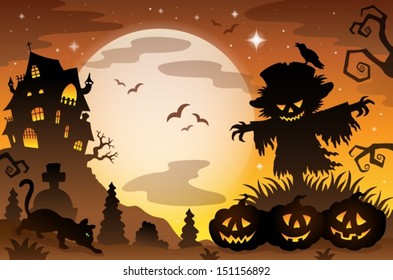 Halloween topic scene 3 - eps10 vector illustration.