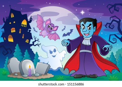 Halloween topic scene 4 - eps10 vector illustration.