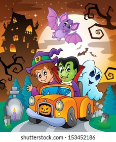 Halloween topic scene 7 - eps10 vector illustration.