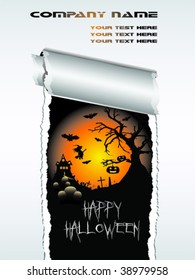 Halloween torn paper illustration vector