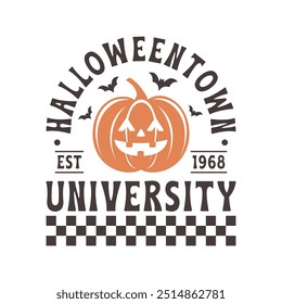 Halloween Town Est 1968 University Retro Design