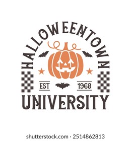 Halloween Town Est 1968 University Retro Design