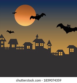 Halloween town, perfect illustration for Halloween holiday	
