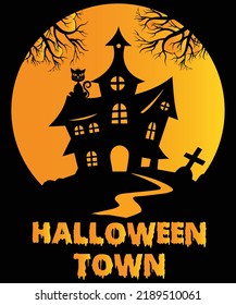 Halloween Town Scary Vintage Design