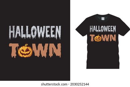 Halloween Town T shirt, apparel, vector illustration, graphic template, print on demand, textile fabrics, retro style, typography, vintage, Halloween T shirt Design