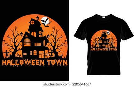 Halloween Town Halloween T Shirt Design Template