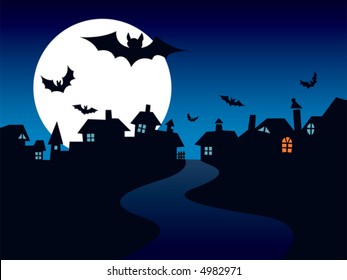 Halloween town, vector