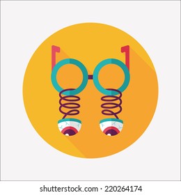 Halloween toy flat icon with long shadow,eps10