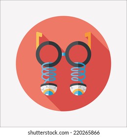 Halloween toy flat icon with long shadow,eps10
