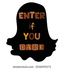 Halloween traditional element with an inspirational quote. Vector deign. 