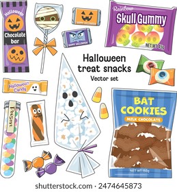 Halloween treat snacks vector set