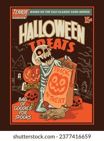 Halloween Treats. Spooky Halloween Cartoon Character Illustration.