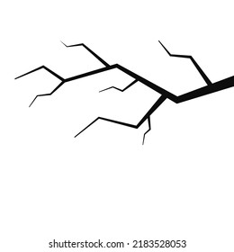 Halloween tree . Dead Branch from vector.Halloween tree by hand drawing. Black plant on white background.