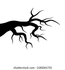 Halloween tree   Dead Branch from vector Halloween tree by hand drawing  Black plant white background 