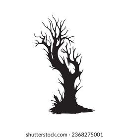 halloween tree ,tree devil scary scary halloween illustration vector 