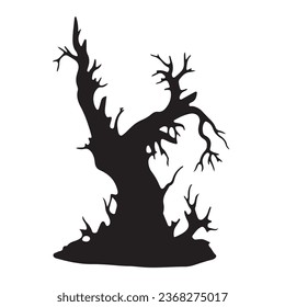 halloween tree ,tree devil scary scary halloween illustration vector 