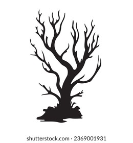 halloween tree ,tree devil scary scary halloween illustration vector 