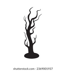 halloween tree ,tree devil scary scary halloween illustration vector 