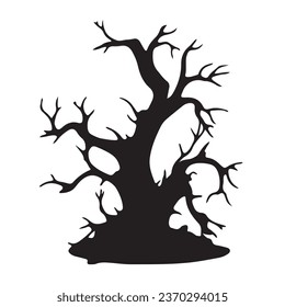 halloween tree ,tree devil scary scary halloween illustration vector 