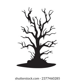 halloween tree ,tree devil scary scary halloween illustration vector 