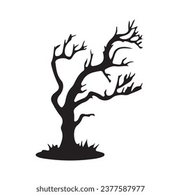 halloween tree ,tree devil scary scary halloween illustration vector 