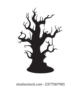 halloween tree ,tree devil scary scary halloween illustration vector 