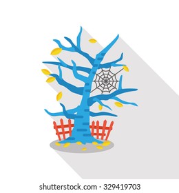 Halloween tree flat icon