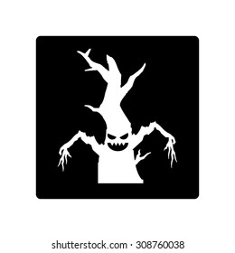 Halloween tree flat icon, vector