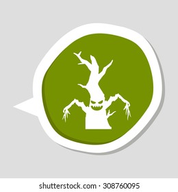 Halloween tree flat icon, vector