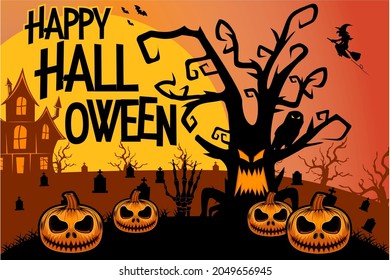 halloween tree happy halloween day background