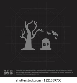Halloween Tree icon - Black Creative Background - Free vector icon