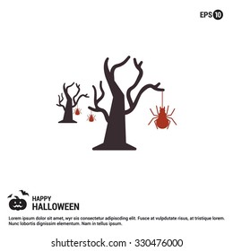 Halloween Tree icon. Halloween Flat elements collection.  simple minimal, flat, solid, mono, monochrome, plain, contemporary style. Vector illustration web internet design elements