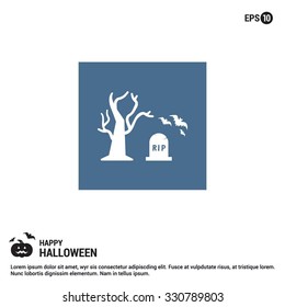 Halloween Tree icon. Halloween Flat elements collection.  simple minimal, flat, solid, mono, monochrome, plain, contemporary style. Vector illustration web internet design elements