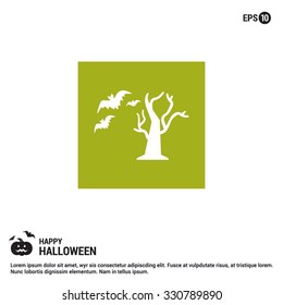 Halloween Tree icon. Halloween Flat elements collection.  simple minimal, flat, solid, mono, monochrome, plain, contemporary style. Vector illustration web internet design elements