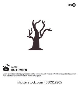 Halloween Tree icon. Halloween Flat icons.  simple minimal, flat, solid, mono, monochrome, plain, contemporary style. Vector illustration web internet design elements
