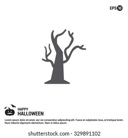 Halloween Tree icon. Halloween Gray pictogram elements collection.  simple minimal, flat, solid, mono, monochrome, plain, contemporary style. Vector illustration web internet design elements