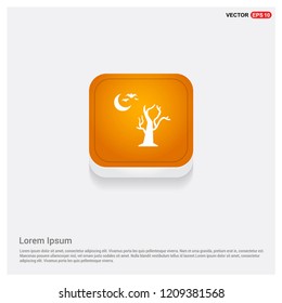 Halloween Tree icon Orange Abstract Web Button - Free vector icon