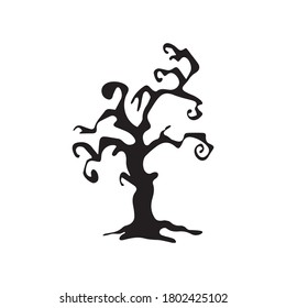halloween tree icon symbol vector isolated on white background