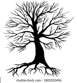 Bare Root Tree Vector Silhouette Vector Stock Vector (Royalty Free ...