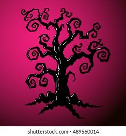 halloween tree isolated. Vector icon