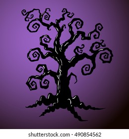 halloween tree isolated. Vector icon
