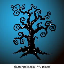 halloween tree isolated. Vector icon