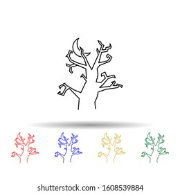 halloween tree multi color style icon. simple thin line, outline vector of halloween icons for ui and ux, website or mobile application