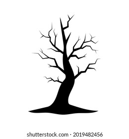 halloween tree scary haunted tree sad colorful tree vector illustration on halloween.
