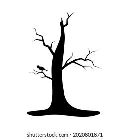 halloween tree scary haunted tree sad colorful tree vector illustration on halloween.