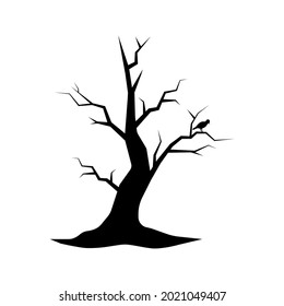halloween tree scary haunted tree sad colorful tree vector illustration on halloween.